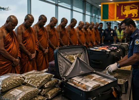 Grupo de 22 monges budistas são presos em aeroporto do Sri Lanka com carga recorde de maconha
