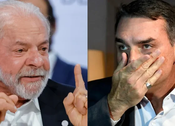 Os pré-candidatos à Presidência da República Luiz Inácio Lula da Silva (PT) e Flávio Bolsonaro (PL)
