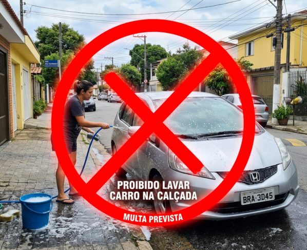 Proibido lavar o carro na rua ou na calçada de casa: multa pode passar de R$ 5000