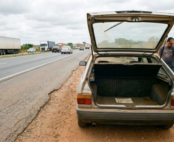 Carro de homem quebra na estrada, ao ir ao Detran do seu estado pedir um kit de emergência, é autuado por agentes por não estar transportando itens obrigatórios no veículo