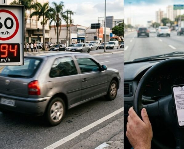 Condutor acelera mais de 50% acima do limite para chegar a um compromisso, radar registra a passagem e ele recebe multa triplicada e suspensão do direito de dirigir