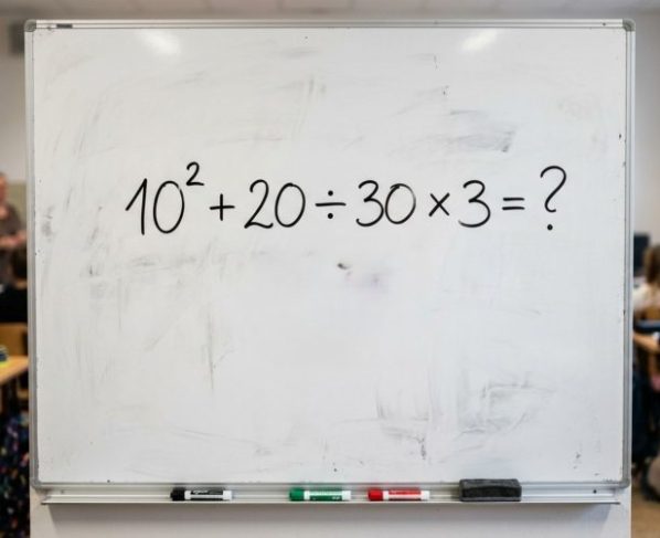Este cálculo 10² + 20 ÷ 30 x 3 parece simples, mas muita gente erra