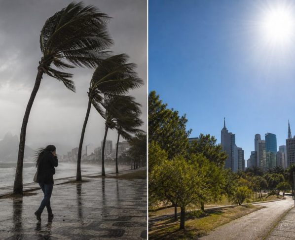 Frente fria traz rajadas de vento ao Sul; tempo seco predomina Sudeste