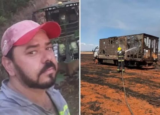 Goiás: incêndio mata homem e destrói veículos em canavial