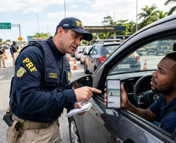 Motorista é parado na blitz de trânsito, ao ser requisitada a CNH ele mostra uma captura de tela salva na galeria e é questionado por agente, homem afirma que a imagem é igual ao documento exibido no aplicativo