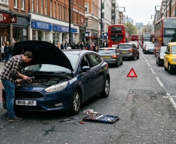 Motorista pode ser multado por consertar o carro no meio da rua e descobre que o reparo só é permitido quando a remoção é impossível