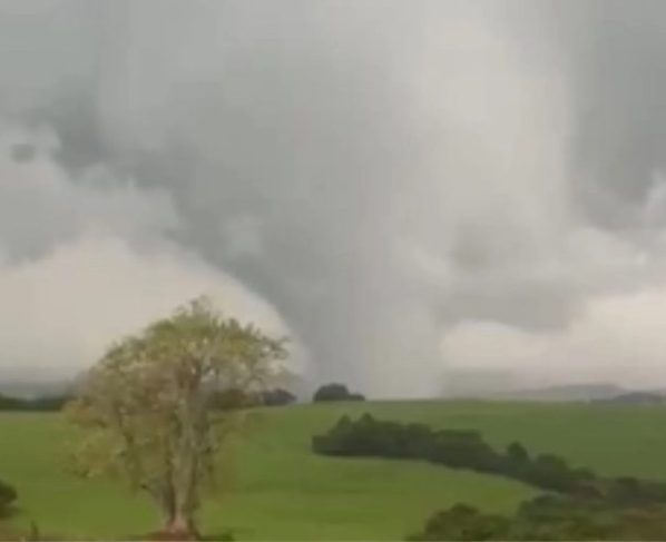 Tornado destelha casa e derruba árvores em cidade do Sul do RS