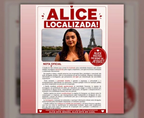 "Vai ficar tudo bem", diz irmã de brasileira encontrada na França