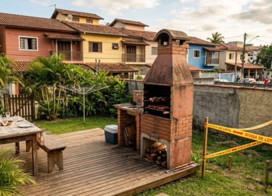 Casal constrói deck com churrasqueira e espaço gourmet avaliados em R$ 12 mil, ao finalizar a obra, vizinho alega que a construção está em seu terreno e exige ficar com as benfeitorias