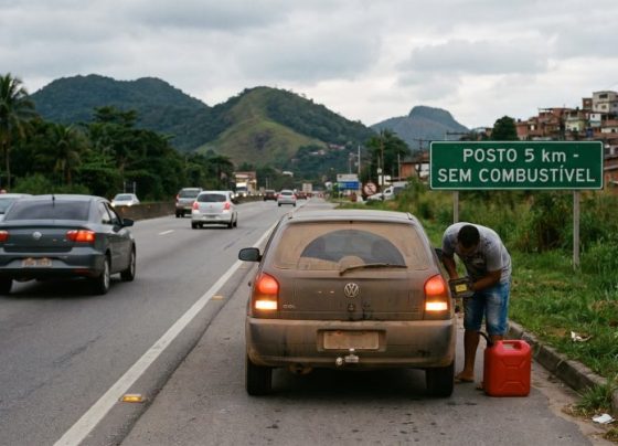 Casal esquece de abastecer antes de pegar a estrada, sofre pane seca no meio de rodovia movimentada e tem o veículo guinchado após receber notificação