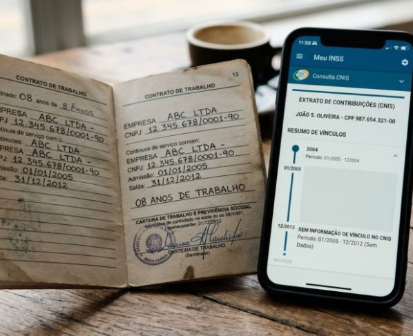 Homem trabalhou 8 anos em uma empresa que fechou décadas atrás e, ao consultar o Meu INSS perto da aposentadoria, percebe que aquele período precisa ser conferido no histórico