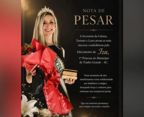 Jovem eleita 1ª princesa de Timbó Grande morre atropelada em saída de festa