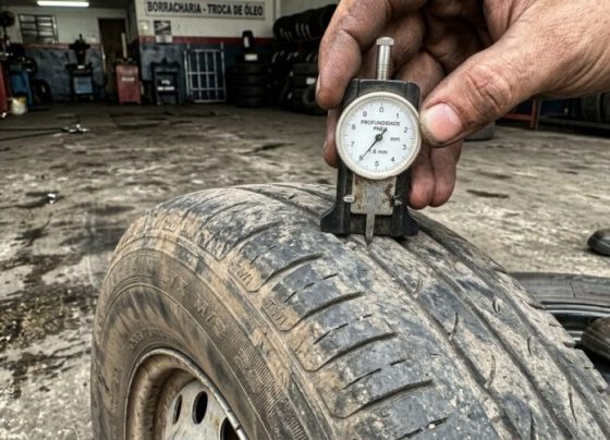 Motorista é parado em blitz com pneu aparentemente inteiro, acredita que só haveria problema se estivesse furado e fiscalização explica por que a profundidade dos sulcos também é verificada