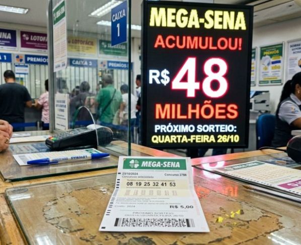 Seis dezenas saem, mas ninguém leva o prêmio principal: Mega-Sena 3053 acumula e vai a R$ 48 milhões