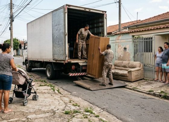 Casal contrata um caminhão de mudança, autoriza o motorista a ocupar a passagem de pedestres enquanto descarrega os móveis e descobre que a operação de carga não permite bloquear qualquer espaço da rua