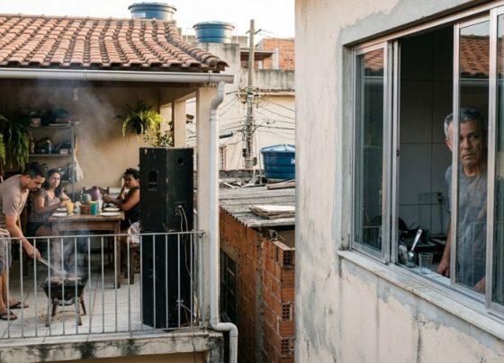 Casal instala caixas de som na varanda para ouvir música durante os churrascos, e vizinho percebe que os graves fazem os vidros da cozinha vibrarem