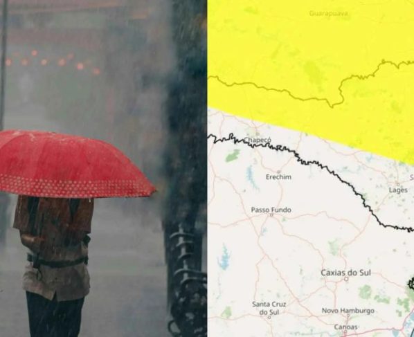 Inmet emite alerta de chuva intensa para SC nesta quinta-feira; veja as regiões atingidas