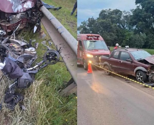 Jovem de 23 anos morre após carro invadir a pista contrária e bater de frente em moto em rodovia de SC