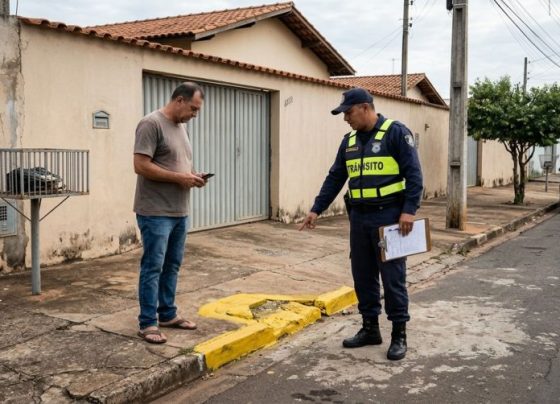 Morador pinta o meio-fio em frente à própria casa para impedir que desconhecidos estacionem no local e descobre que a sinalização feita por conta própria não tem o mesmo valor da regulamentação oficial