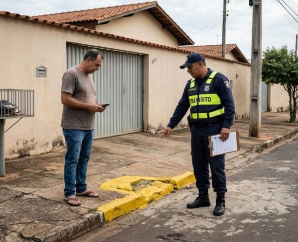 Morador pinta o meio-fio em frente à própria casa para impedir que desconhecidos estacionem no local e descobre que a sinalização feita por conta própria não tem o mesmo valor da regulamentação oficial