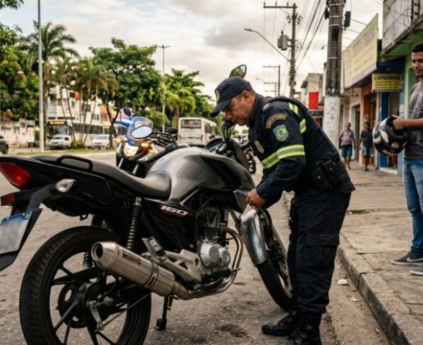 Motociclista instala um escapamento esportivo para deixar a moto com um ronco mais forte e descobre, durante uma fiscalização, que a troca da peça precisa atender a exigências técnicas