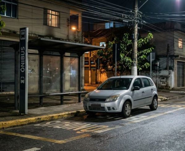 Motorista deixa o carro em um ponto de ônibus durante a madrugada, afirma que nenhuma linha circula naquele horário e descobre quando a sinalização e a área reservada continuam valendo