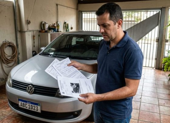 Proprietário recebe três multas de trânsito em uma cidade onde nunca esteve, acredita que houve erro na leitura da placa e começa a reunir documentos, mas as imagens das infrações mostram outro carro usando a mesma identificação do seu veículo