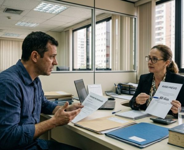 Trabalhador pede demissão depois de dez anos na empresa, recebe a exigência de cumprir 60 dias de aviso-prévio e descobre por que a proporcionalidade não funciona da mesma forma para os dois lados